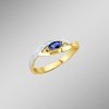 Schmuch&Uhren BADER | Edler Damenring Mit Brillanten Und Echt Blauem Safir