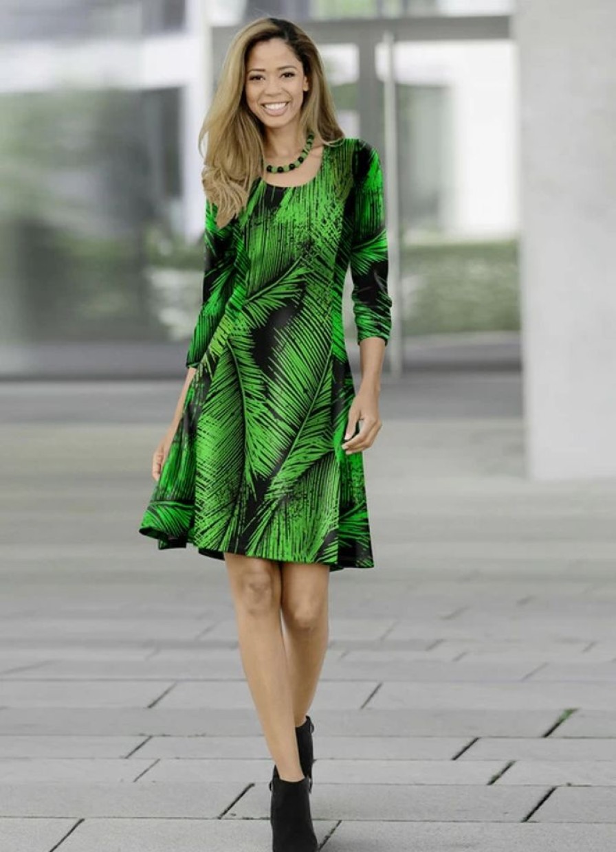 Damenmode BADER | Kleid Mit Palmenblatt-Motiv