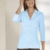 Damenmode BADER | Raffinierte Shirtbluse Mit Polokragen In 3 Farben