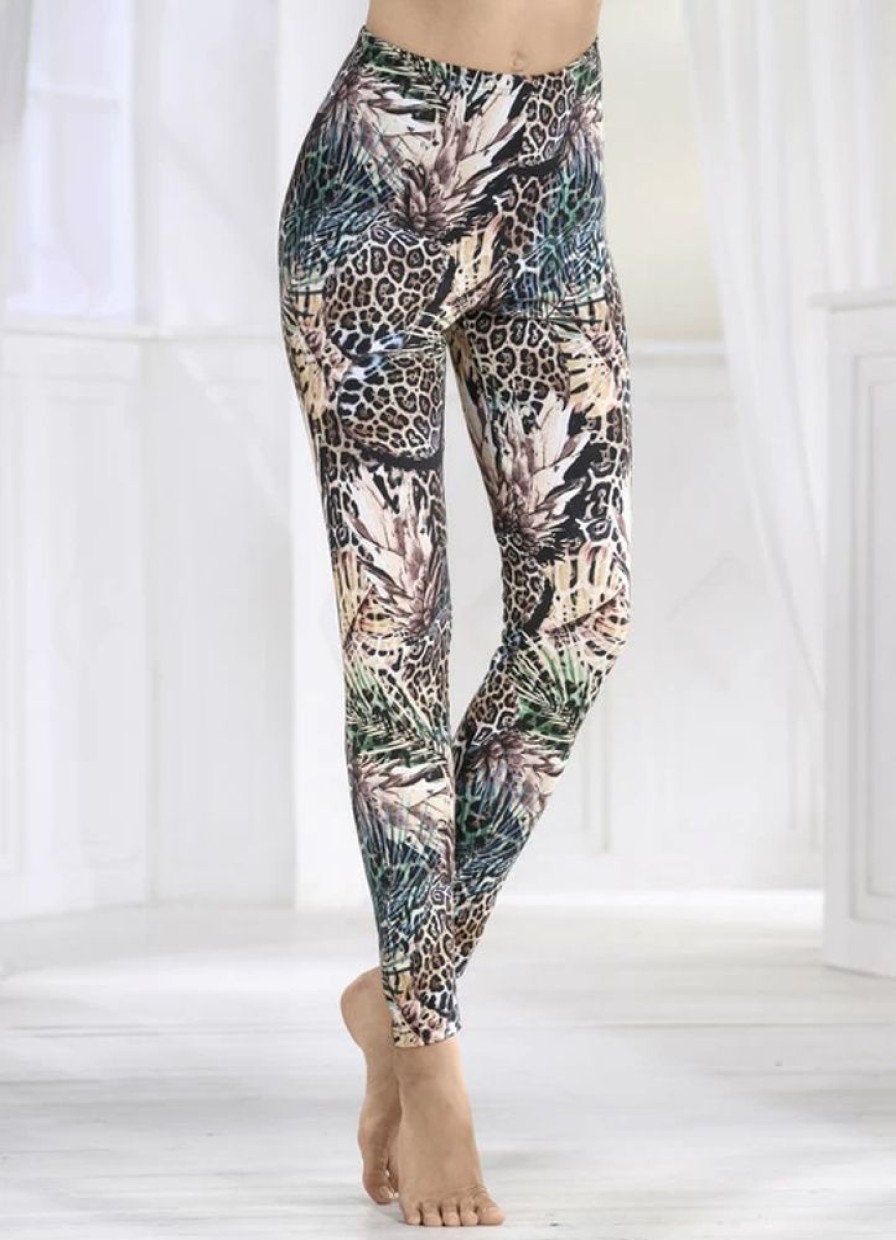 Damenmode BADER | Laurina Leggings Mit Dschungeldessin