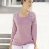 Damenmode BADER | Pullover Mit Edler Spitze Und Aufwendiger Strasszier