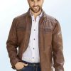 Herrenmode BADER | Lederkurzjacke In Bikerform