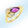 Schmuch&Uhren BADER | Edler Damenring Mit Echt Amethyst Und 2 Diamanten