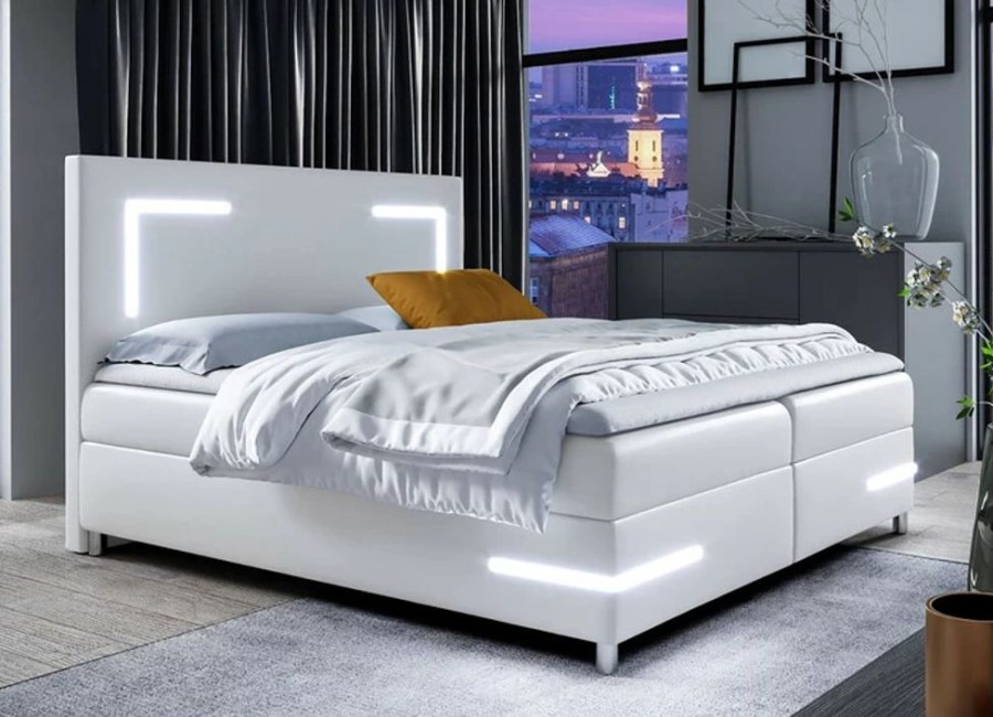 Wohnen BADER | Boxspringbett Mit Led-Beleuchtung Und Topper