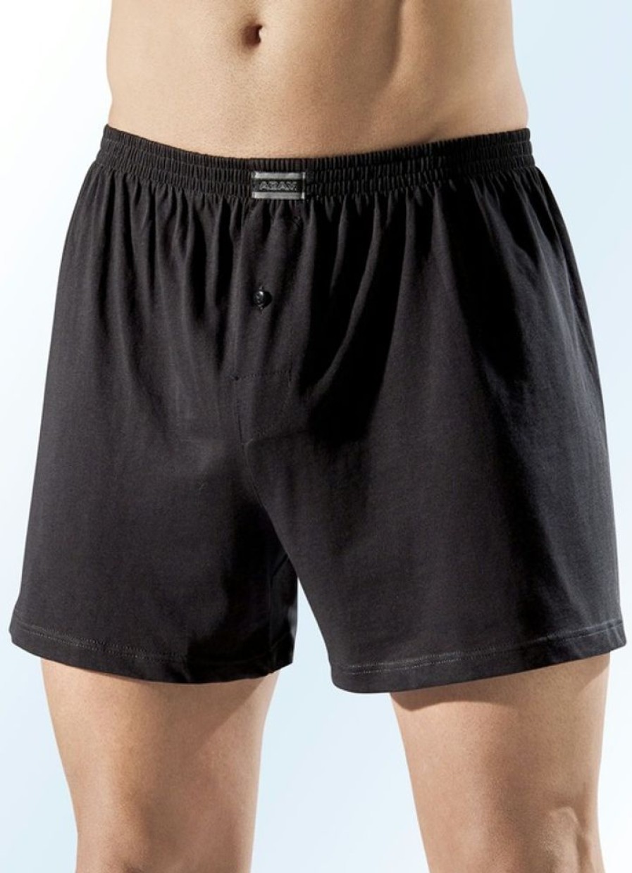 Herrenmode BADER | Funferpack Boxershorts Aus Bio-Baumwolle Mit Eingriff, Uni Und Meliert