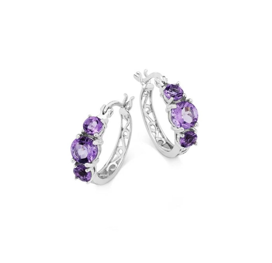 Schmuch&Uhren BADER | Creolen Mit Echt Amethyst