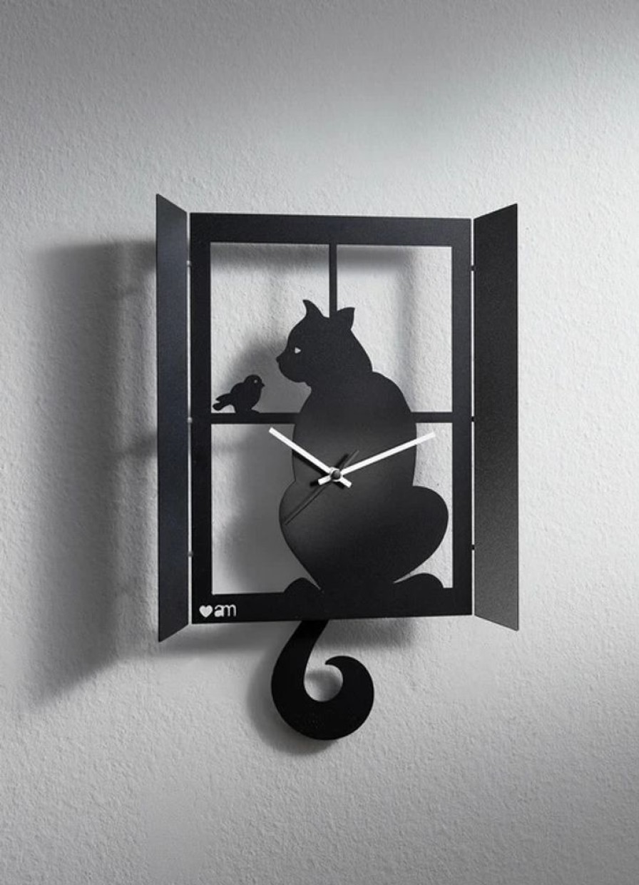 Dekoration BADER | Originelle Wanduhr Mit Katzen-Motiv