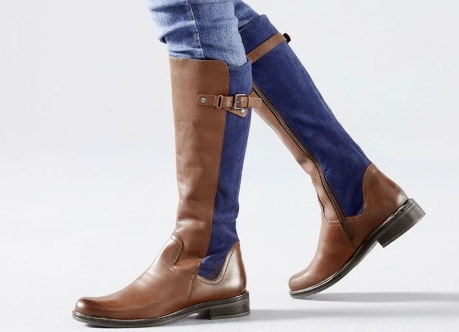 Damenmode BADER | Caprice Stiefel Aus Edlem Nappaleder Und Elastischem Textilmaterial