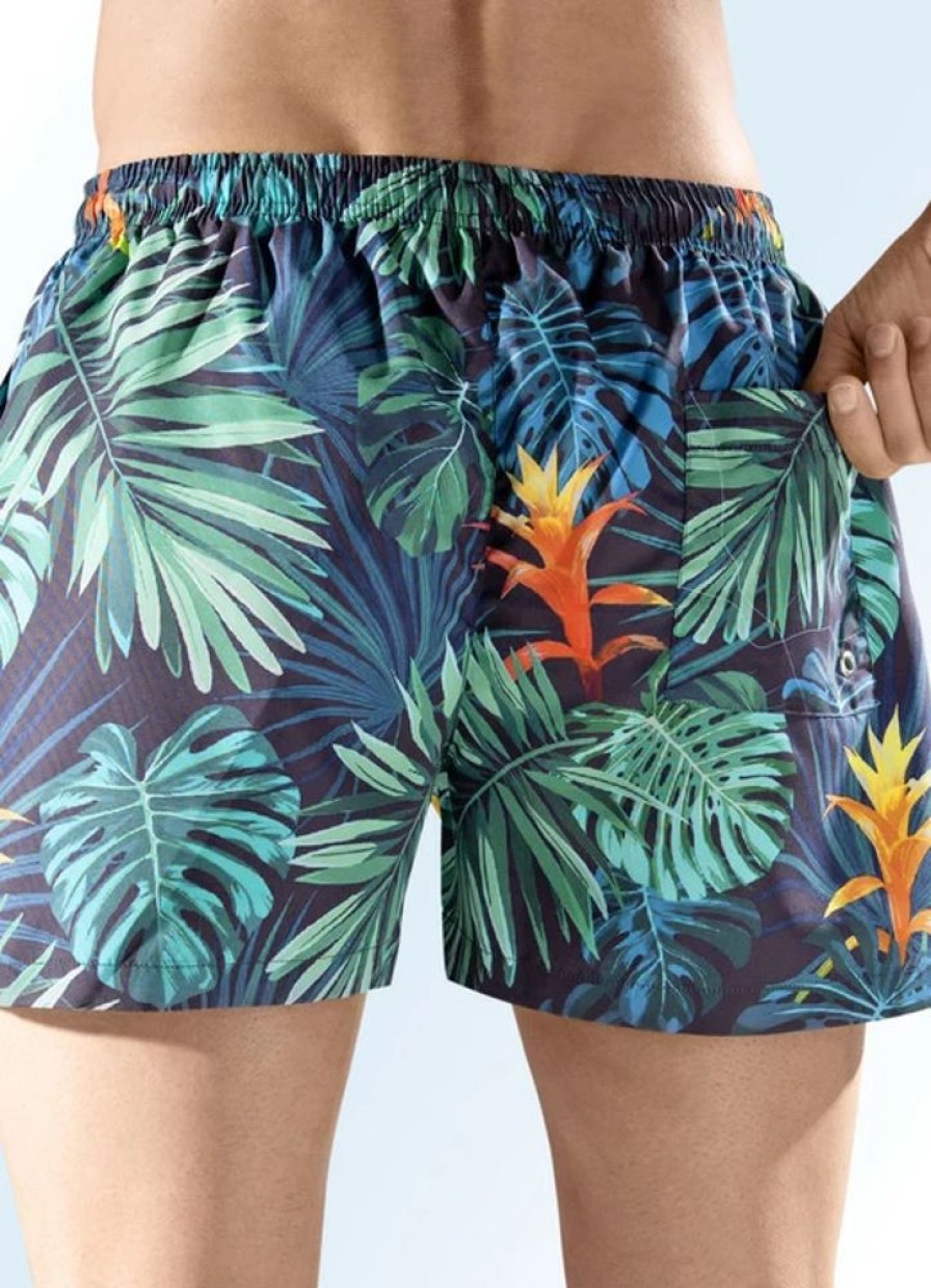 Herrenmode BADER | Badeshorts, Gesastasche Mit Klettverschluss, Microfaser