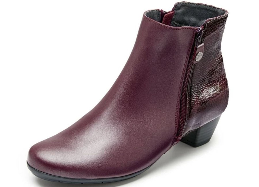 Damenmode BADER | Elena Eden Stiefelette Aus Nappaleder Und Glanzend Gepragtem Leder