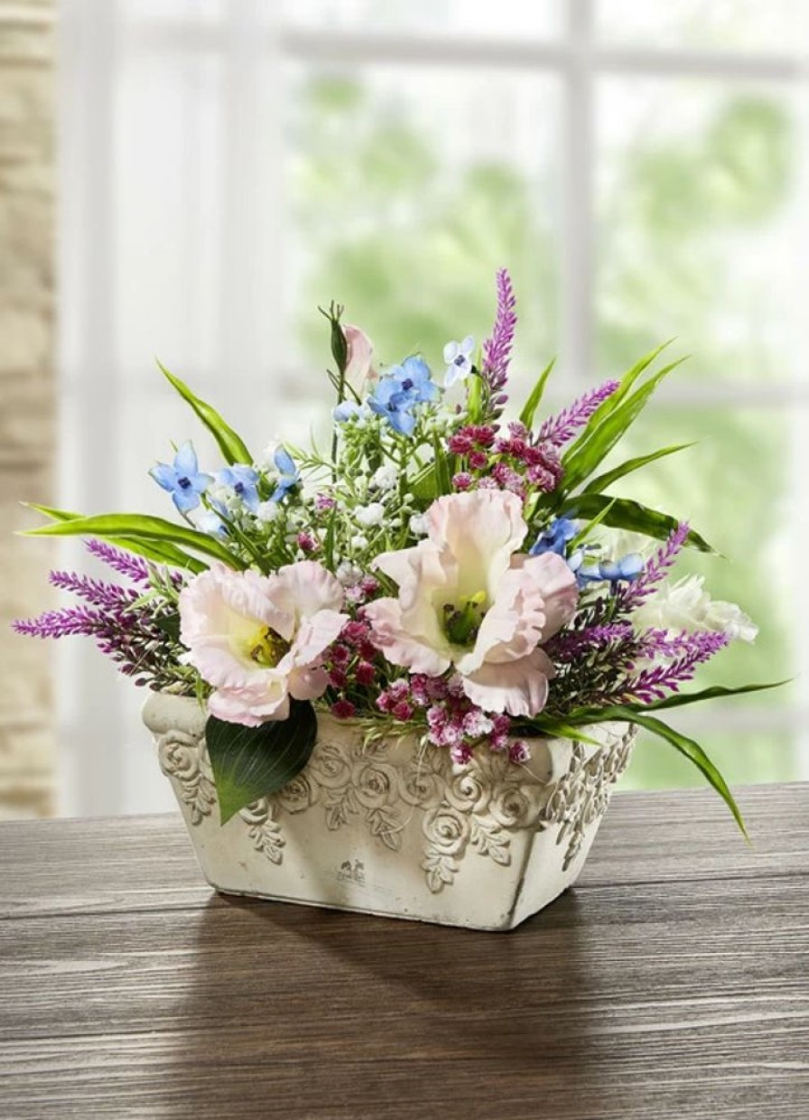 Dekoration BADER | Lysianthus-Arrangement In Keramikschale