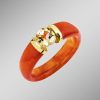 Schmuch&Uhren BADER | Damenring Mit Ringschiene Aus Echt Roter Jade