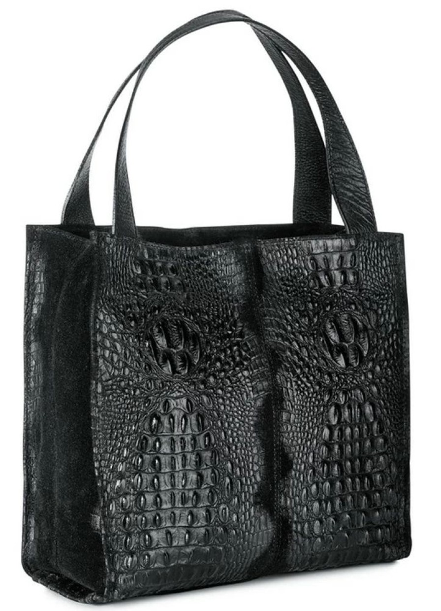 Damenmode BADER | Laurina Tasche Aus Reptilgepragtem Kalb-Veloursleder