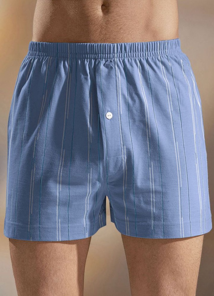 Herrenmode BADER | Viererpack Boxershorts, Mit Eingriff, Uni Gestreift