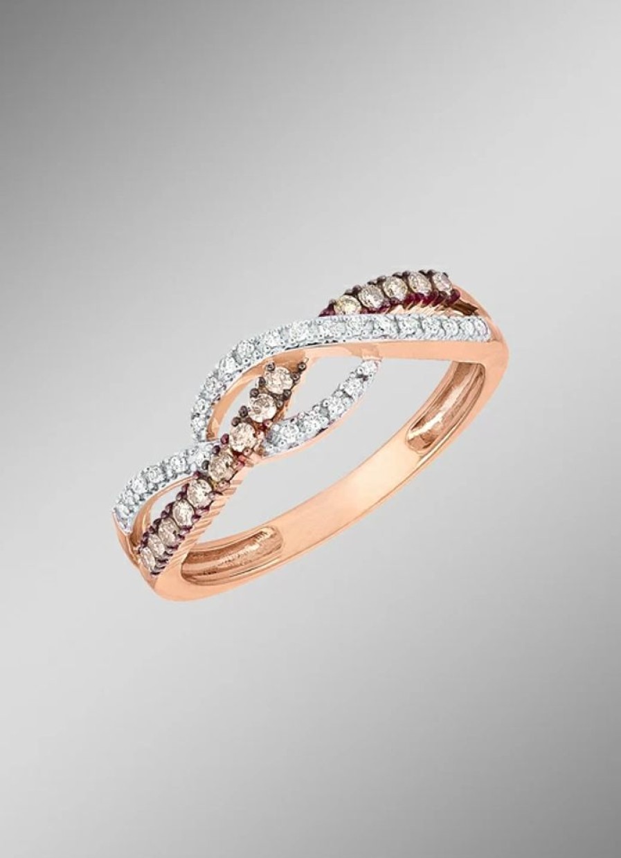 Schmuch&Uhren BADER | Verspielter Damenring In Rosegold Mit Brillanten