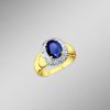 Schmuch&Uhren BADER | Massiver Damenring Mit Diamanten Und Echt Blauem Safir