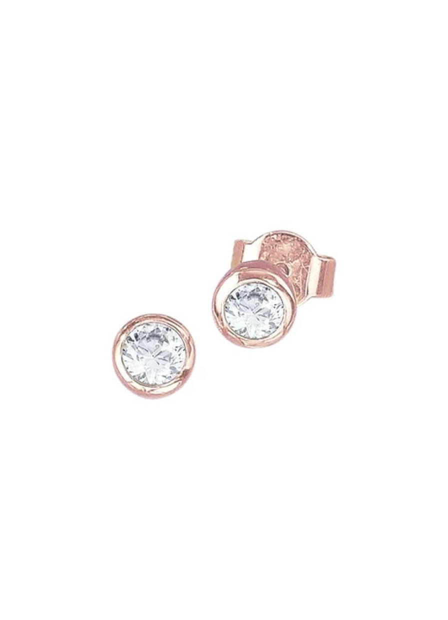 Schmuch&Uhren BADER | Hochglanzende Ohrstecker In Rosegold Mit Brillanten