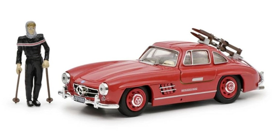 Dekoration BADER | Mb 300 Sl Mit Ski Und Figur Von Schuco