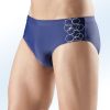 Herrenmode BADER | Naturana Badehose In Slipform Mit Platziertem Druckdessin