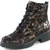 Damenmode BADER | Waldlaufer Schnur-Stiefelette Mit Leo-Print