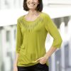 Damenmode BADER | Shirt Mit Plattchenzier In 2 Farben